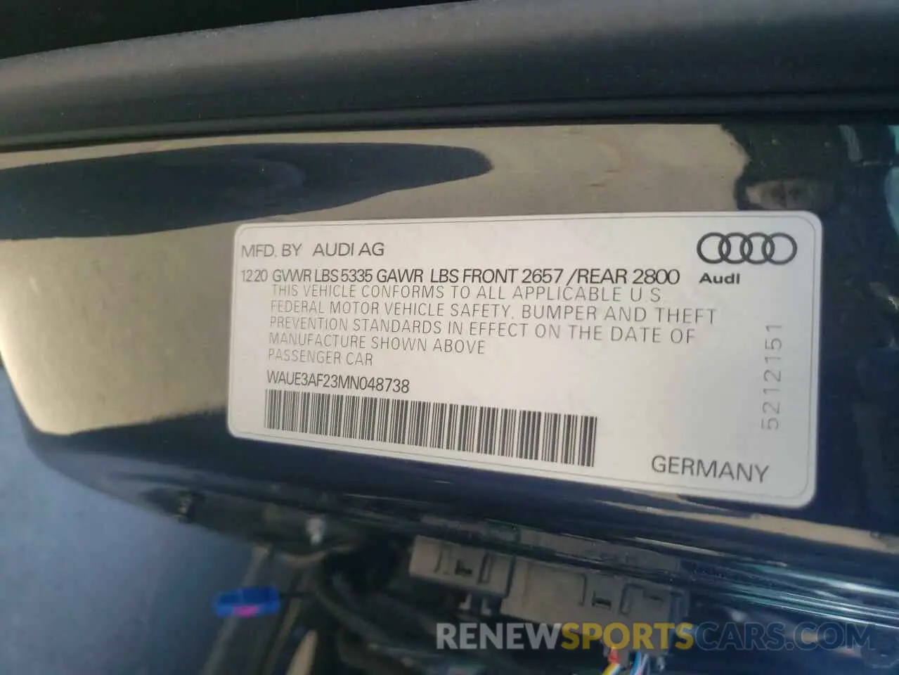 13 Photograph of a damaged car WAUE3AF23MN048738 AUDI A6 2021