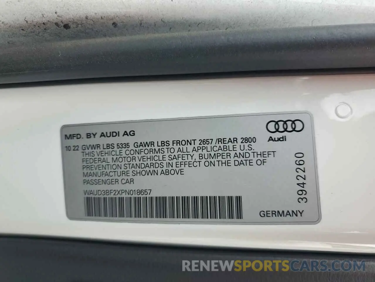 12 Photograph of a damaged car WAUD3BF2XPN018657 AUDI A6 2023