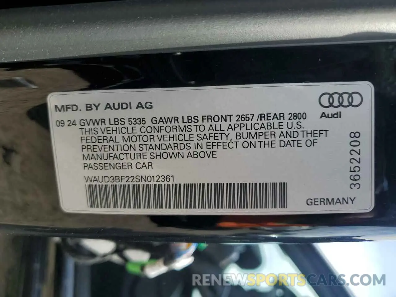 13 Photograph of a damaged car WAUD3BF22SN012361 AUDI A6 2025