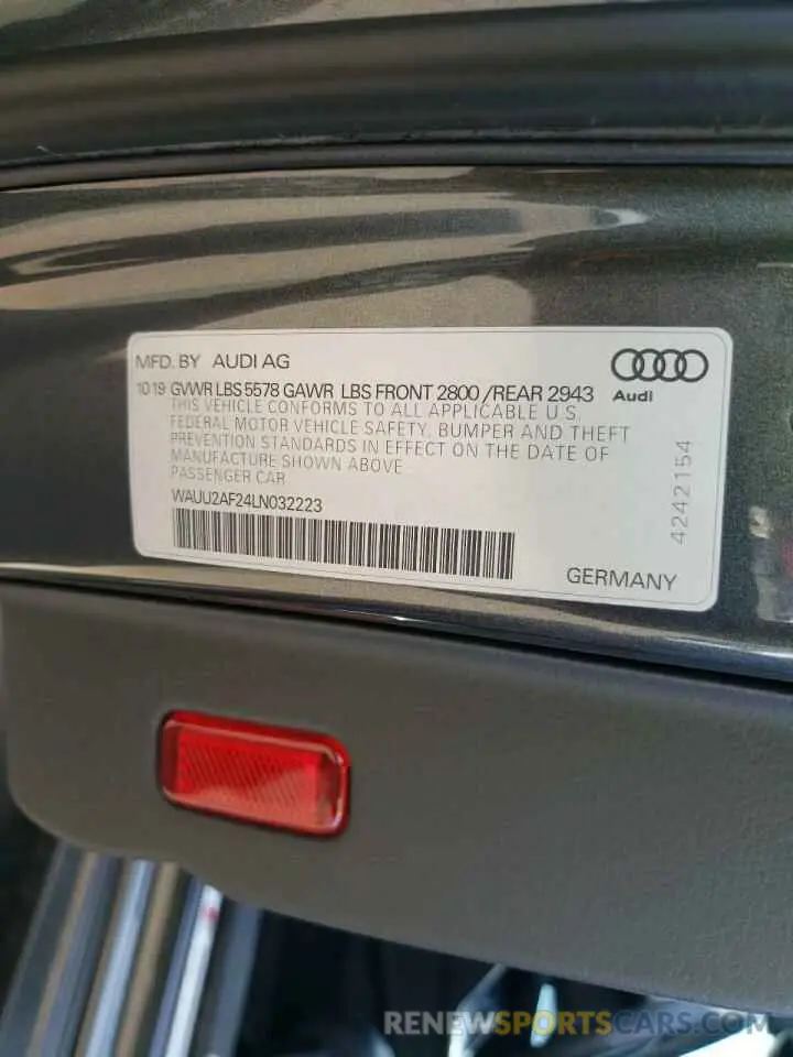 12 Photograph of a damaged car WAUU2AF24LN032223 AUDI A7 2020