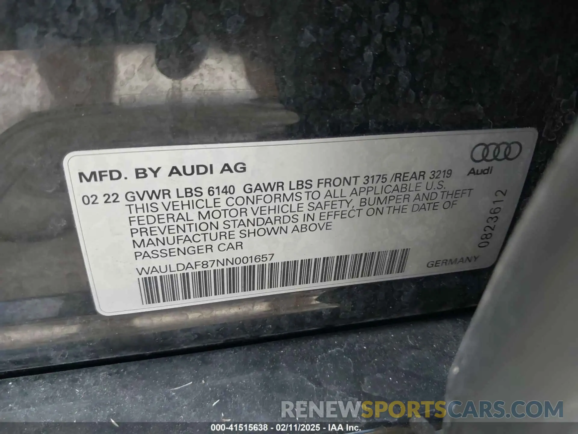9 Photograph of a damaged car WAULDAF87NN001657 AUDI A8 2022