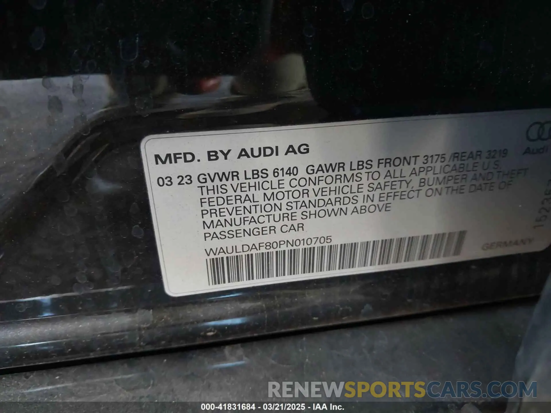 9 Photograph of a damaged car WAULDAF80PN010705 AUDI A8 2023
