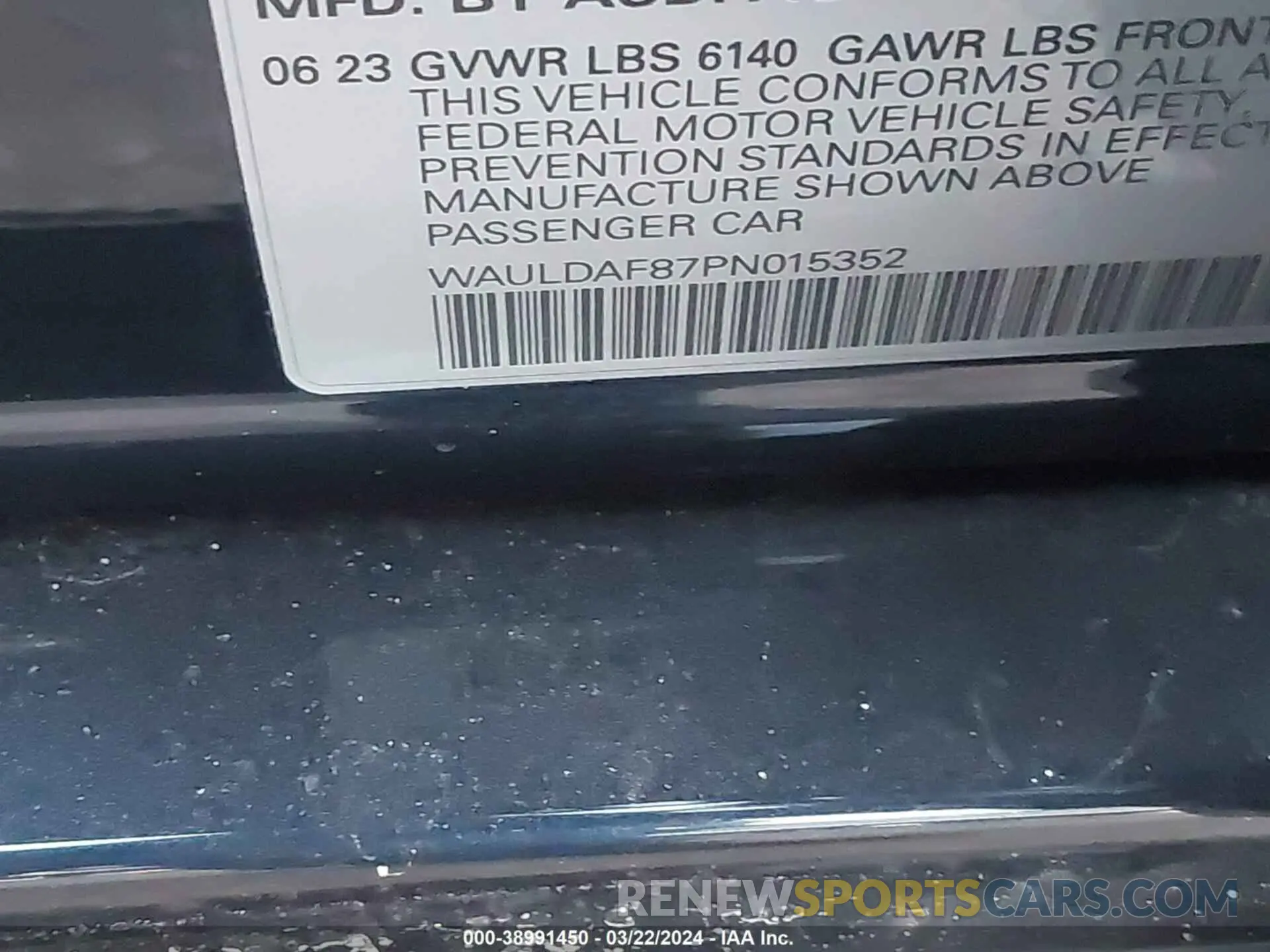 9 Photograph of a damaged car WAULDAF87PN015352 AUDI A8 2023
