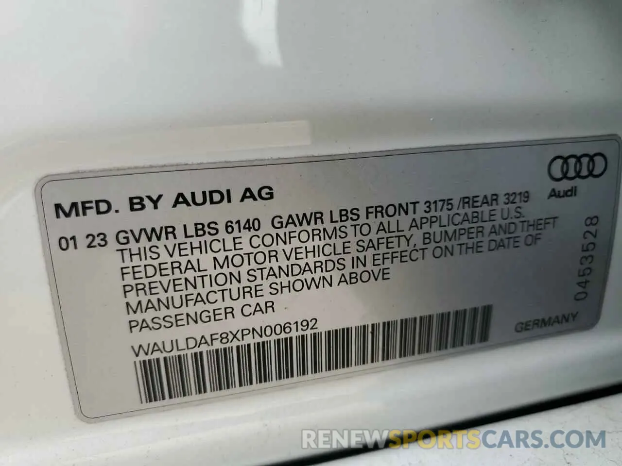 12 Photograph of a damaged car WAULDAF8XPN006192 AUDI A8 2023