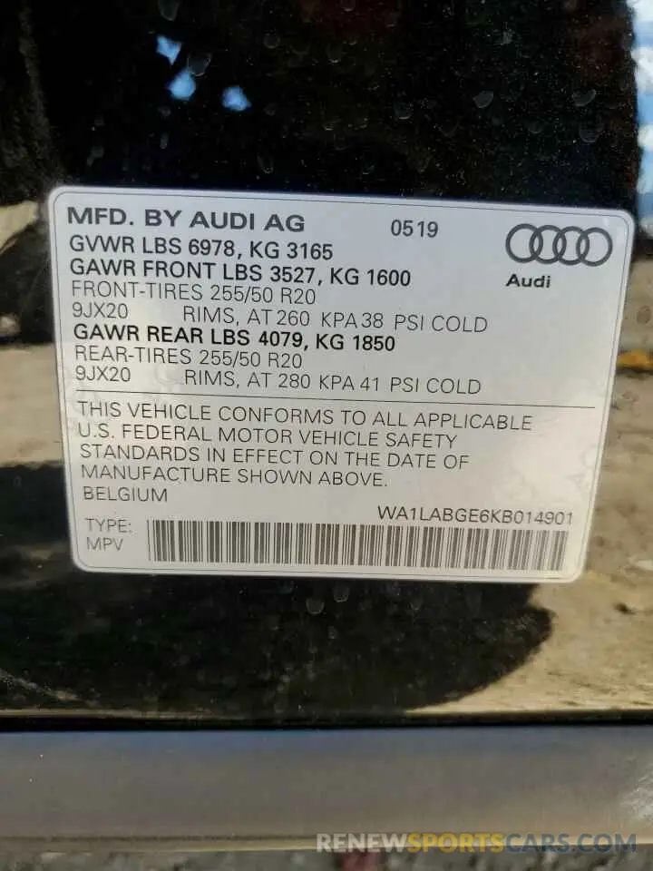 14 Photograph of a damaged car WA1LABGE6KB014901 AUDI E-TRON 2019