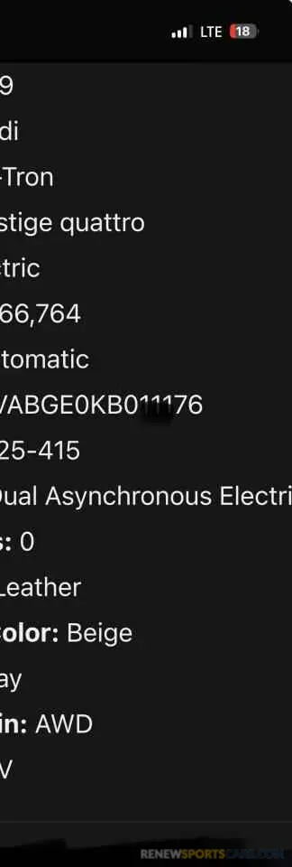 10 Photograph of a damaged car WA1VABGE0KB011XXX AUDI E-TRON 2019
