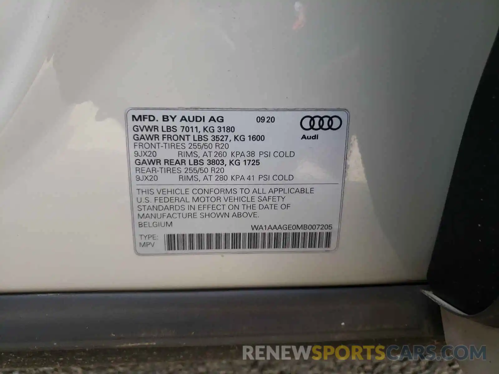 10 Photograph of a damaged car WA1AAAGE0MB007205 AUDI E-TRON 2021