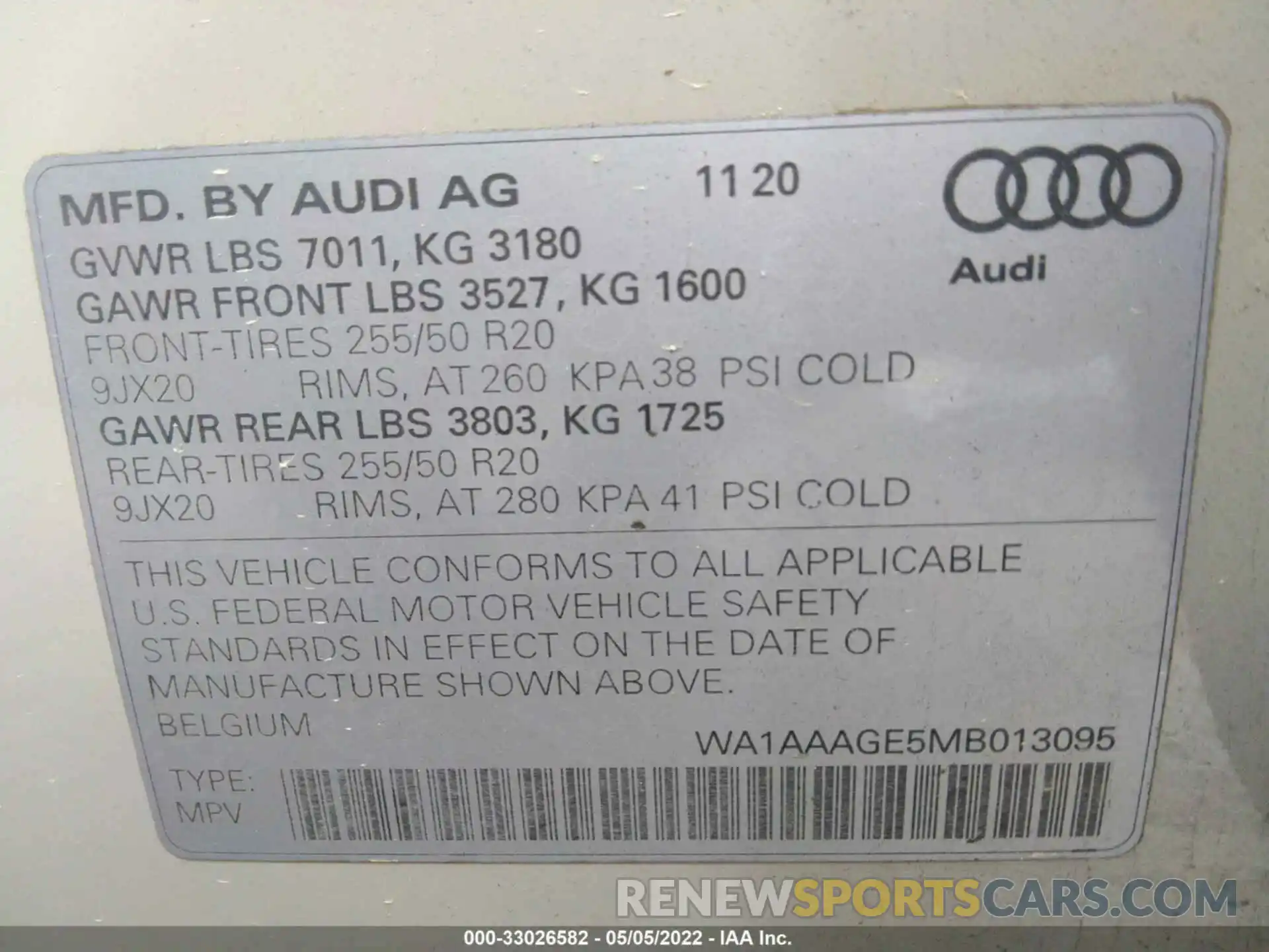 9 Photograph of a damaged car WA1AAAGE5MB013095 AUDI E-TRON 2021