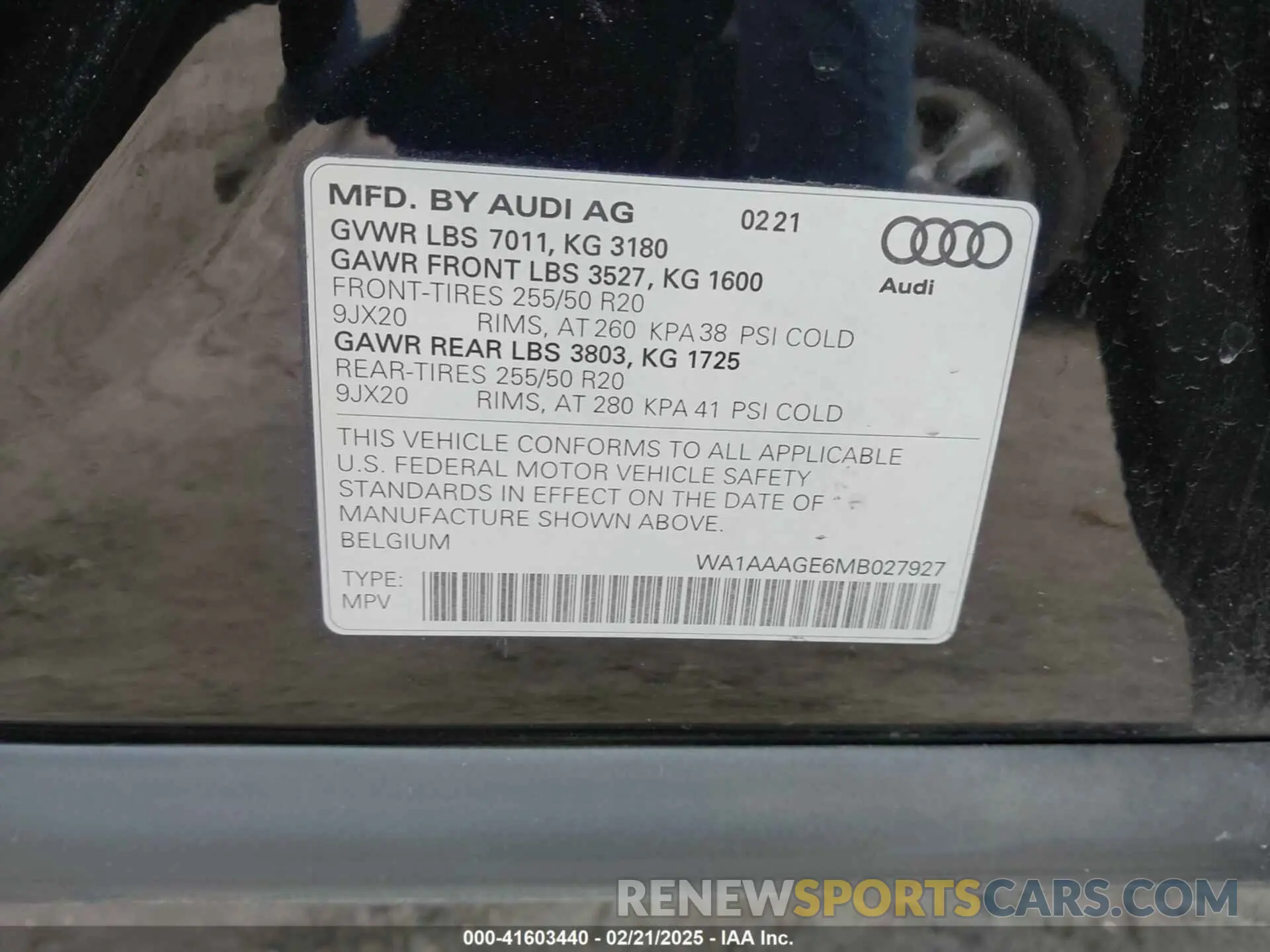 9 Photograph of a damaged car WA1AAAGE6MB027927 AUDI E-TRON 2021