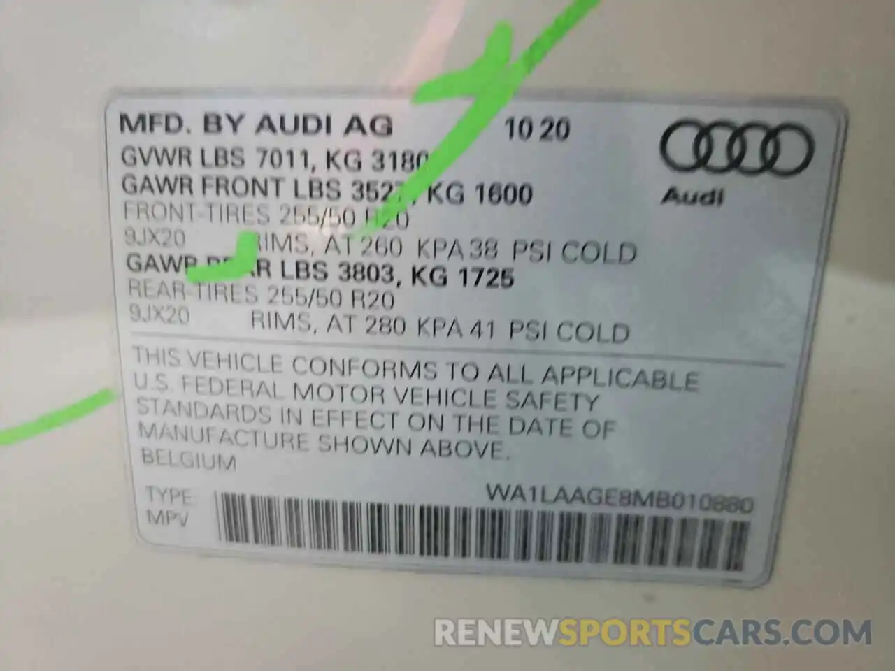 10 Photograph of a damaged car WA1LAAGE8MB010880 AUDI E-TRON 2021