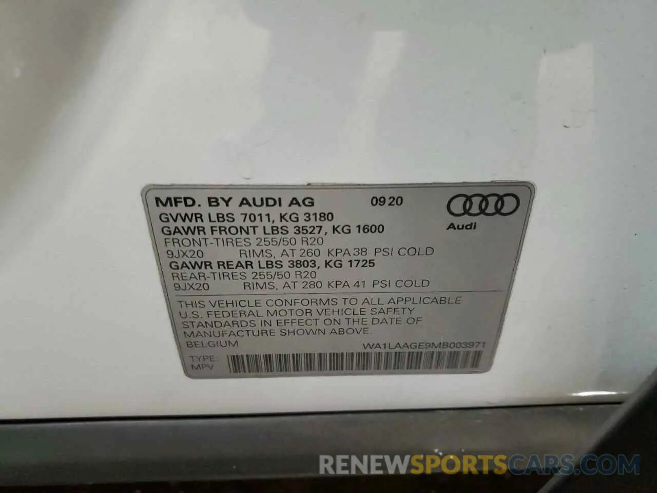 15 Photograph of a damaged car WA1LAAGE9MB003971 AUDI E-TRON 2021