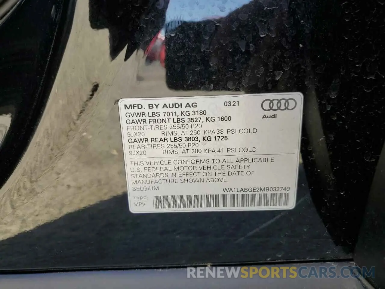 13 Photograph of a damaged car WA1LABGE2MB032749 AUDI E-TRON 2021