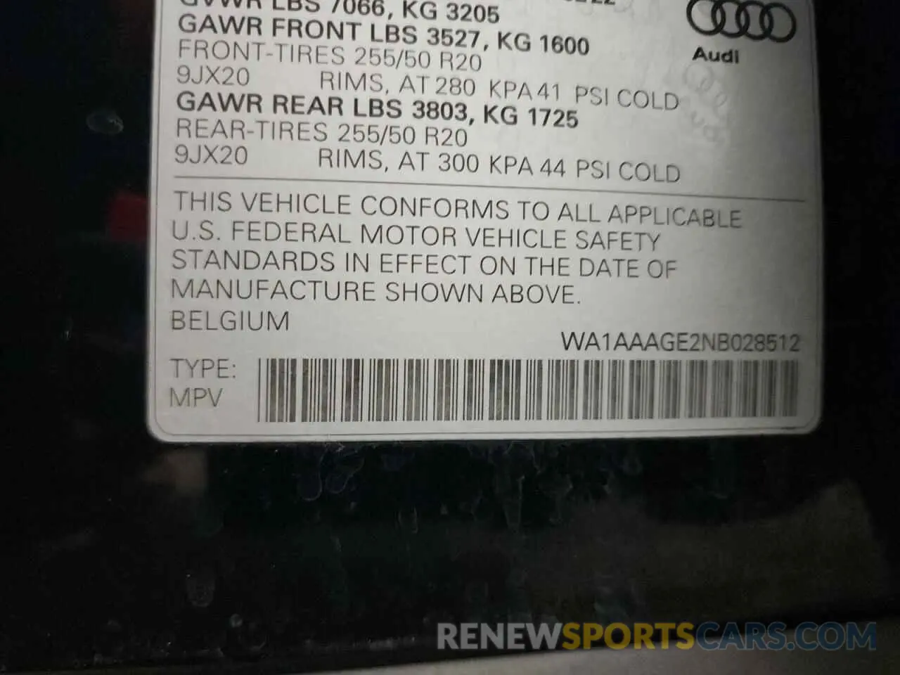10 Photograph of a damaged car WA1AAAGE2NB028512 AUDI E-TRON 2022