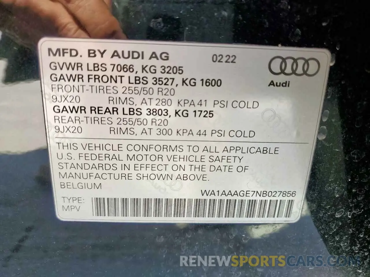 16 Photograph of a damaged car WA1AAAGE7NB027856 AUDI E-TRON 2022