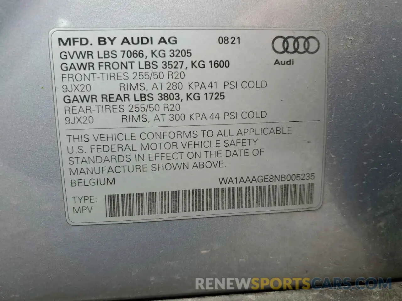 13 Photograph of a damaged car WA1AAAGE8NB005235 AUDI E-TRON 2022