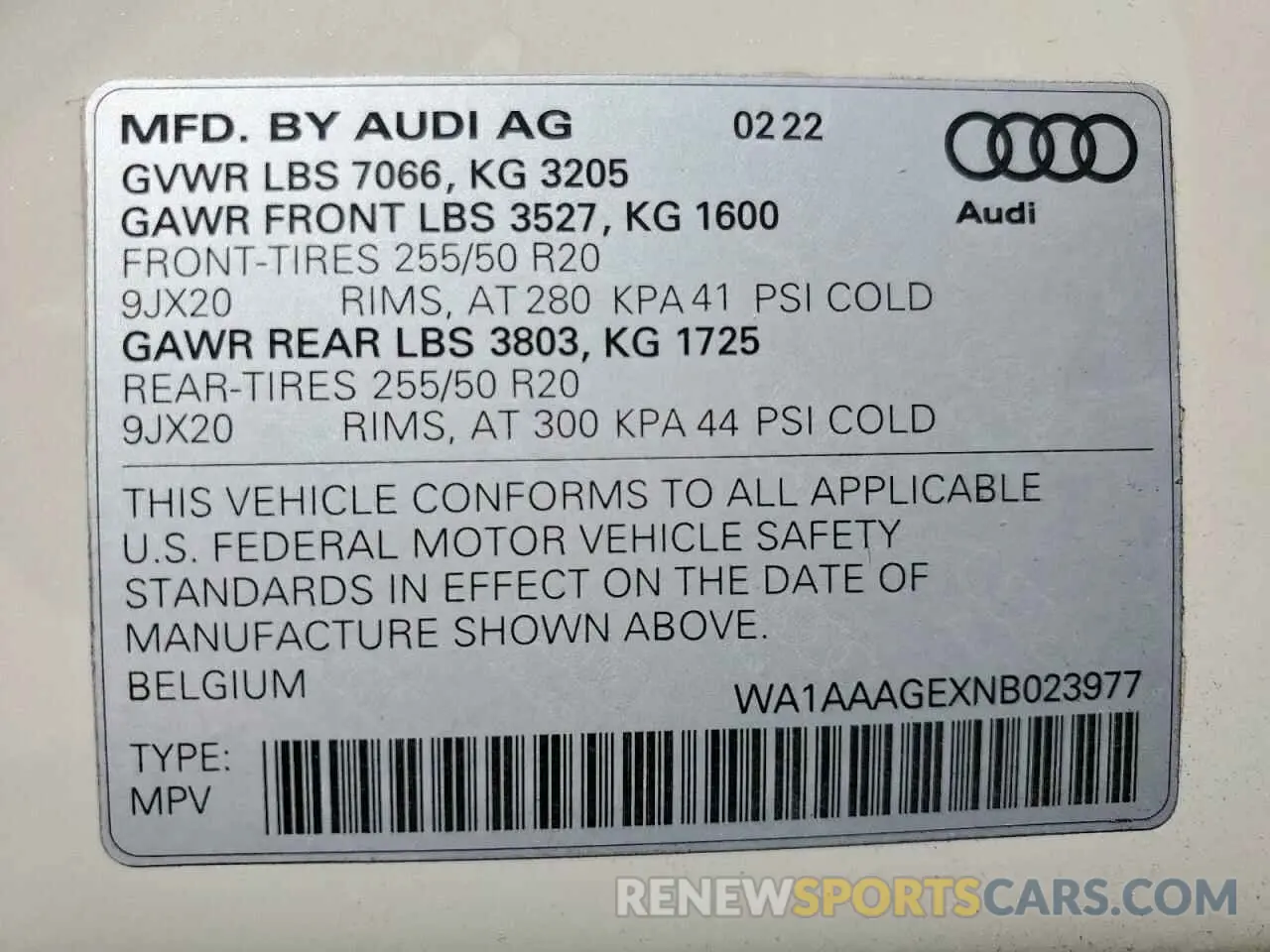 14 Photograph of a damaged car WA1AAAGEXNB023977 AUDI E-TRON 2022