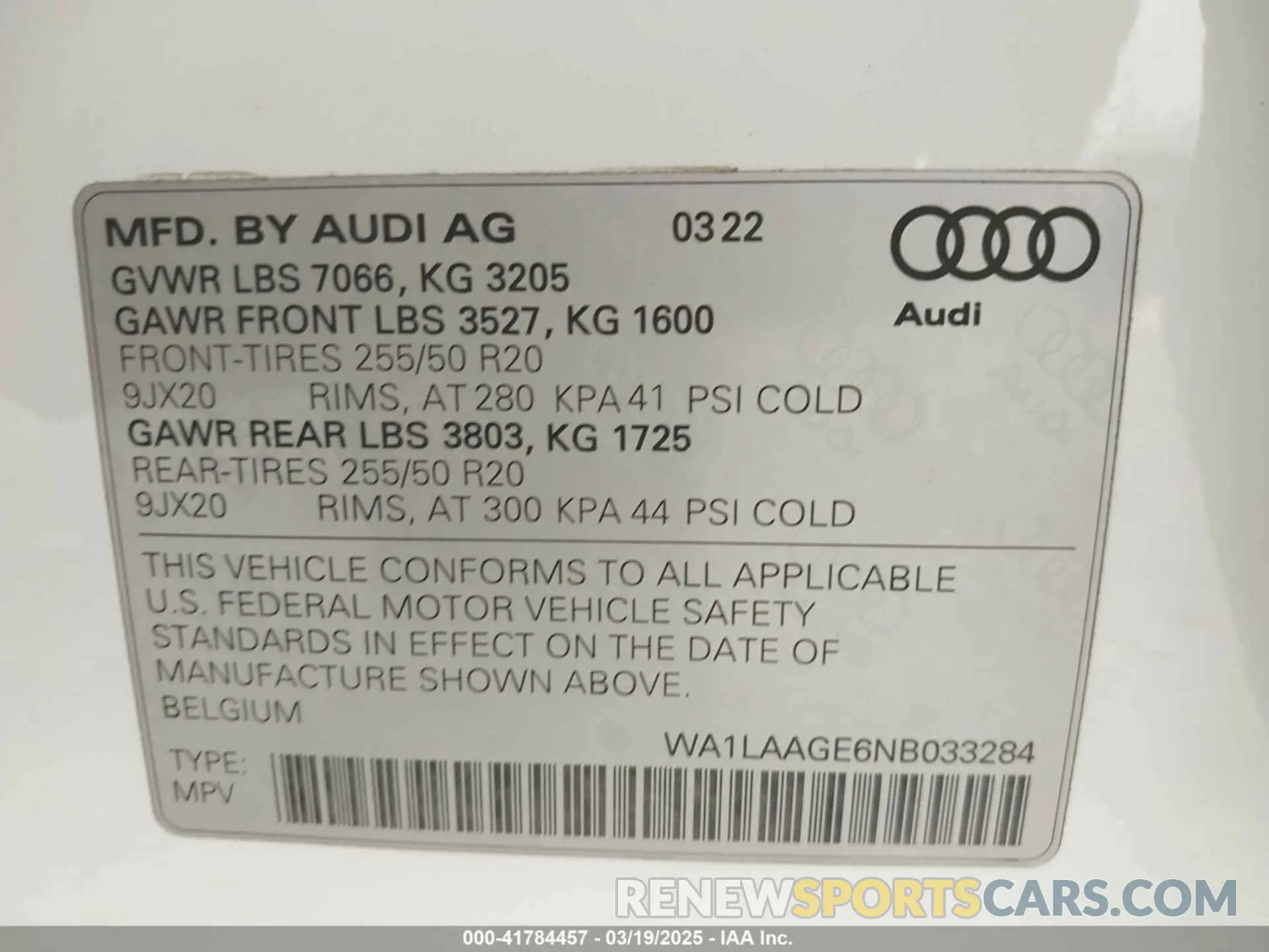 9 Photograph of a damaged car WA1LAAGE6NB033284 AUDI E-TRON 2022