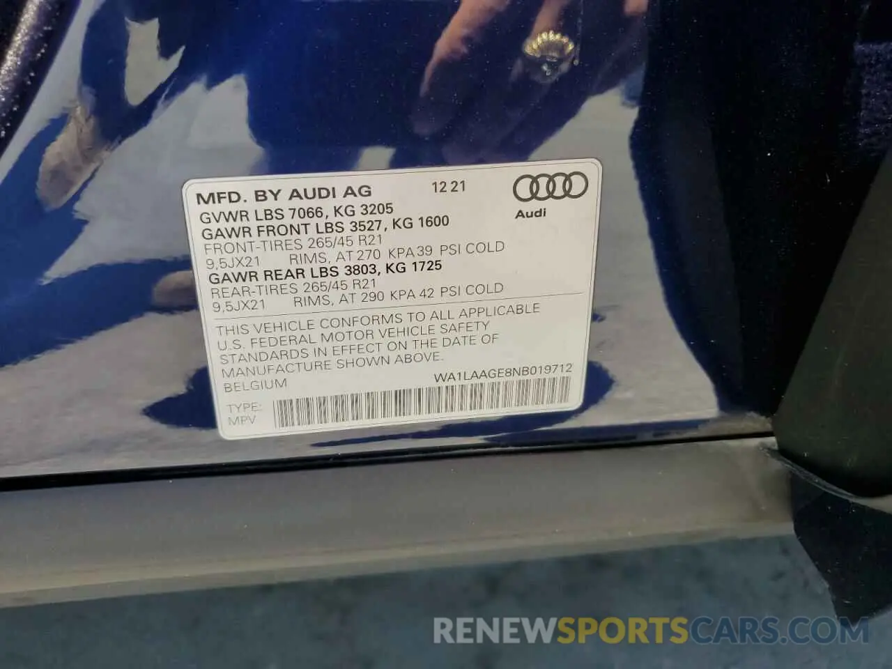 13 Photograph of a damaged car WA1LAAGE8NB019712 AUDI E-TRON 2022
