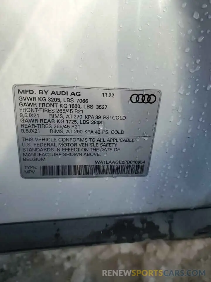 13 Photograph of a damaged car WA1LAAGE2PB016954 AUDI E-TRON 2023