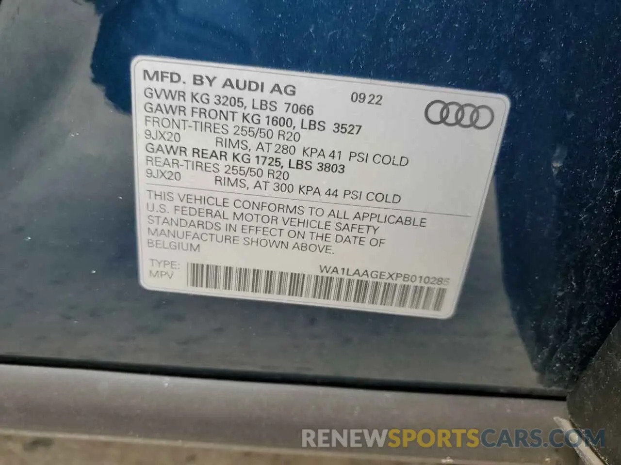 13 Photograph of a damaged car WA1LAAGEXPB010285 AUDI E-TRON 2023