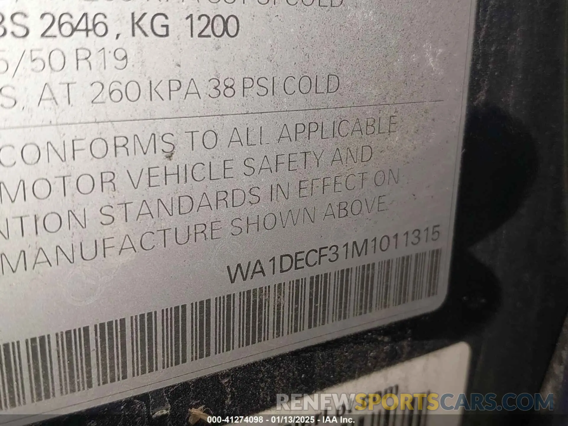 9 Photograph of a damaged car WA1DECF31M1011315 AUDI Q3 2021