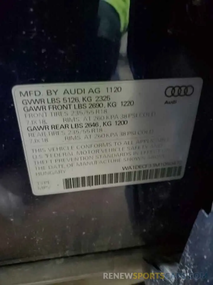 14 Photograph of a damaged car WA1DECF33M1050472 AUDI Q3 2021
