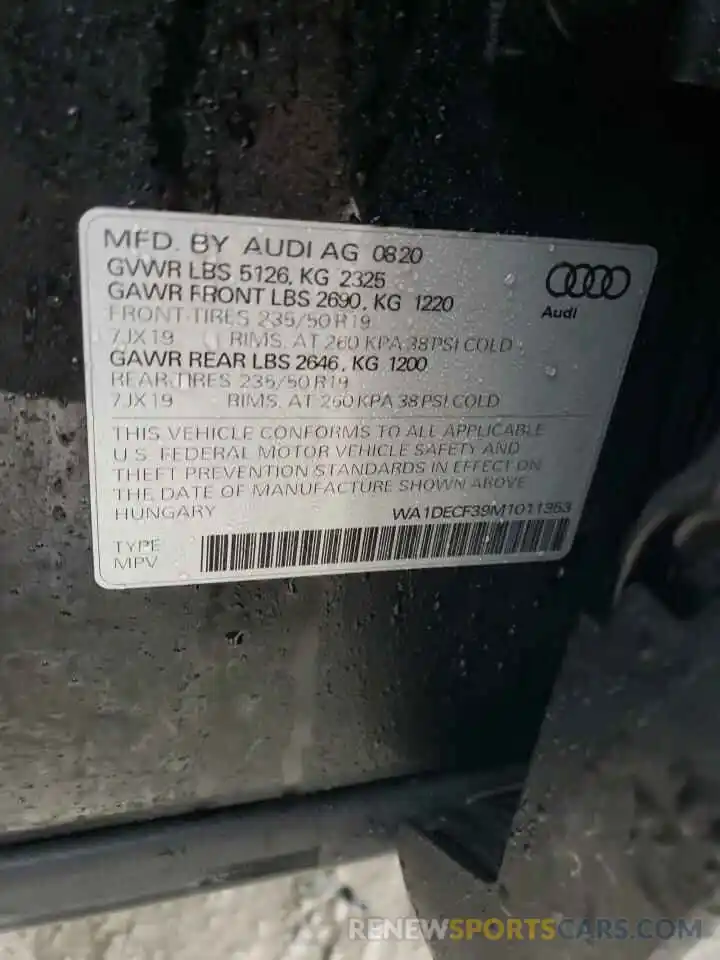 13 Photograph of a damaged car WA1DECF39M1011353 AUDI Q3 2021