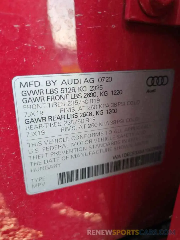 14 Photograph of a damaged car WA1DECF3XM1002659 AUDI Q3 2021