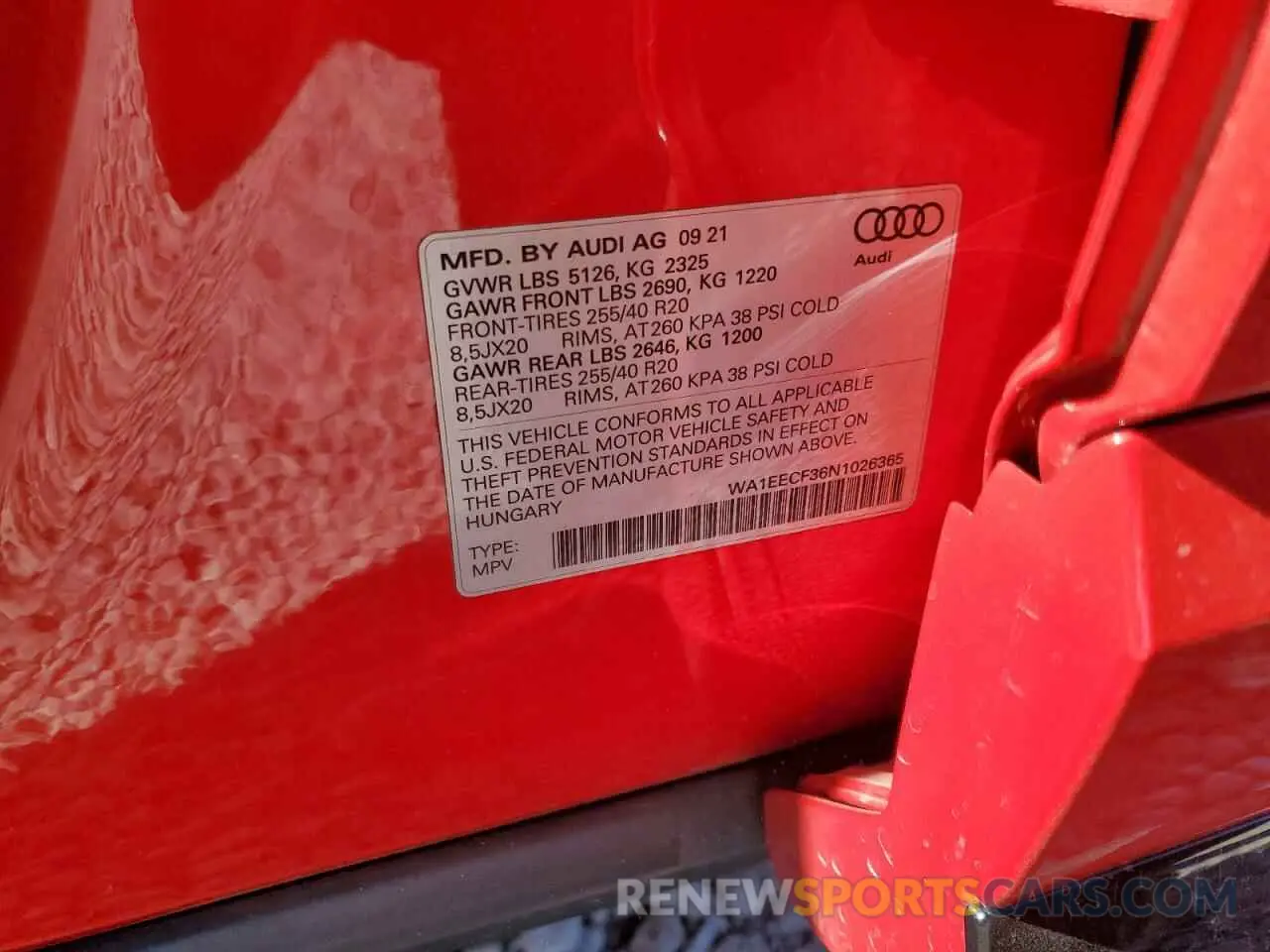 12 Photograph of a damaged car WA1EECF36N1026365 AUDI Q3 2022