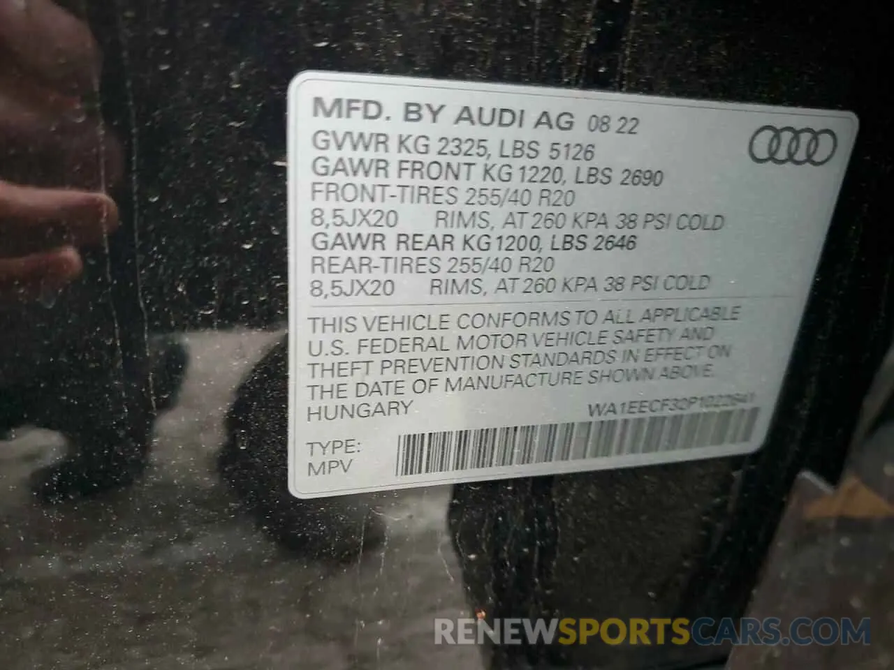 14 Photograph of a damaged car WA1EECF32P1022641 AUDI Q3 2023