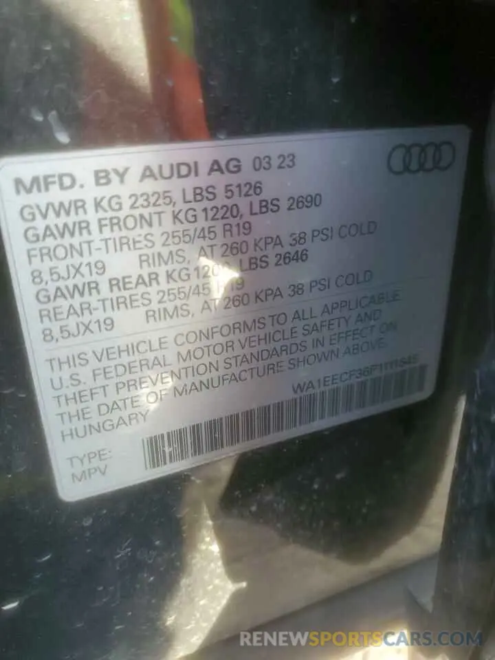 14 Photograph of a damaged car WA1EECF36P1111645 AUDI Q3 2023
