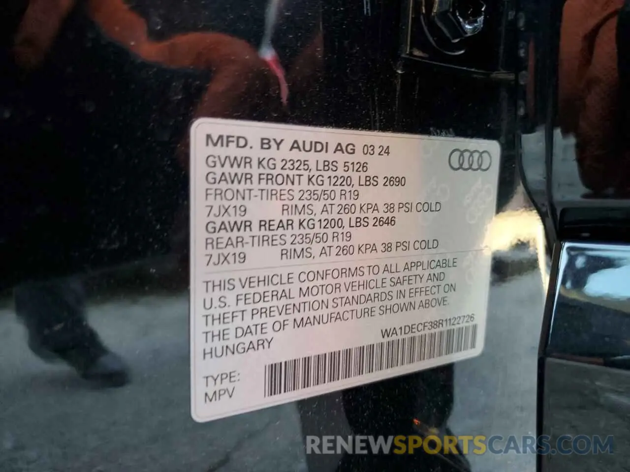 13 Photograph of a damaged car WA1DECF38R1122726 AUDI Q3 2024