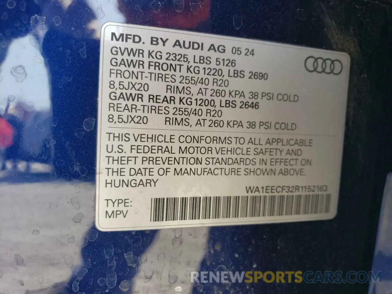 16 Photograph of a damaged car WA1EECF32R1152163 AUDI Q3 2024