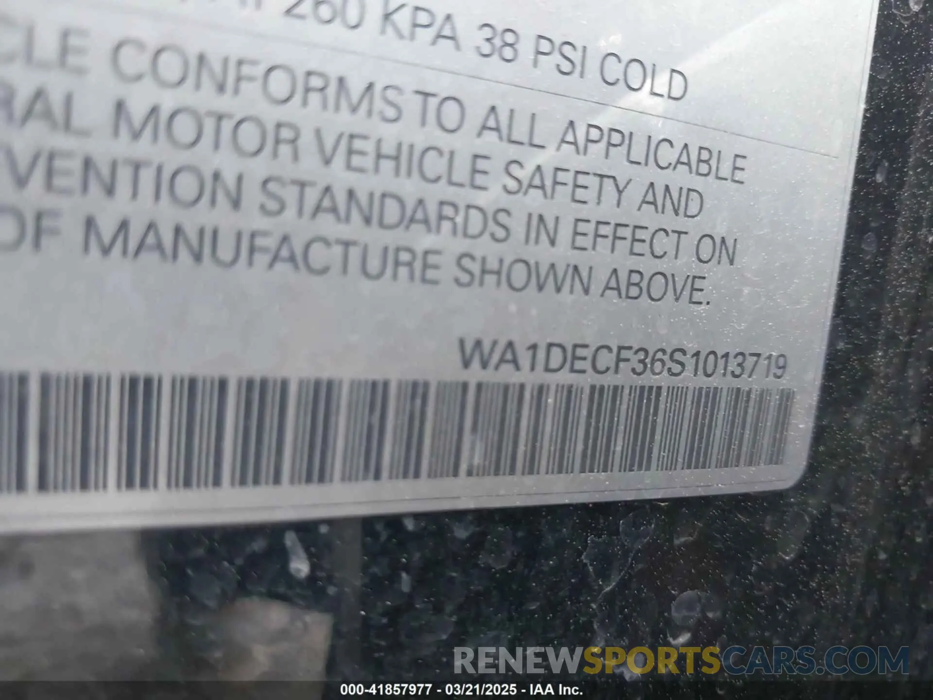 9 Photograph of a damaged car WA1DECF36S1013719 AUDI Q3 2025