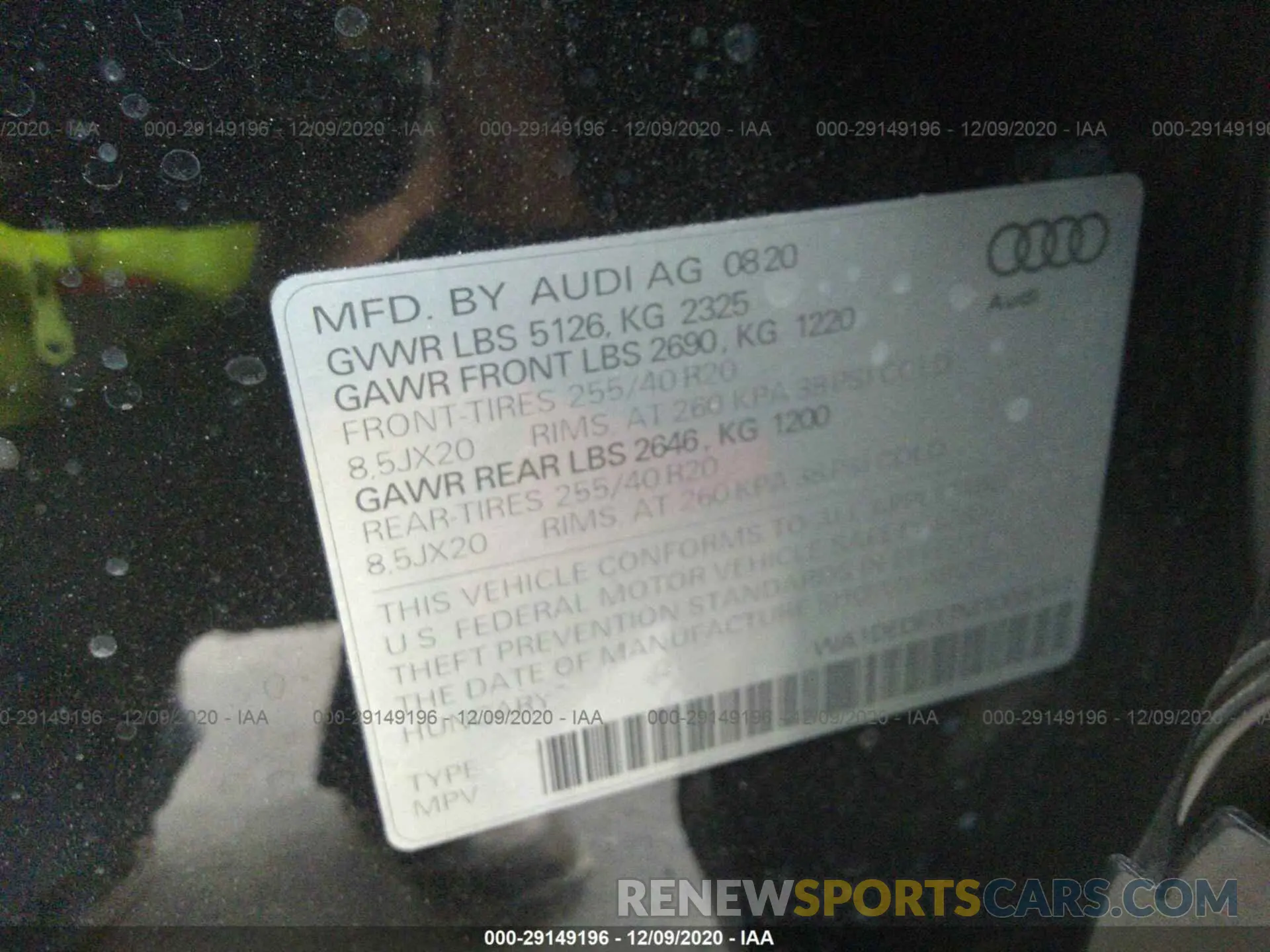 9 Photograph of a damaged car WA1DEDF37M1009347 AUDI Q3 PREMIUM S LIN 2021