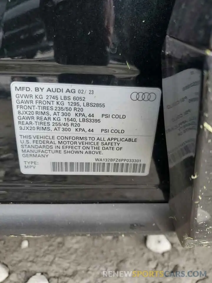 13 Photograph of a damaged car WA132BFZ6PP033301 AUDI Q4 E-TRON 2023