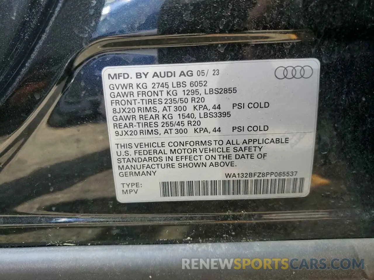 12 Photograph of a damaged car WA132BFZ8PP065537 AUDI Q4 E-TRON 2023