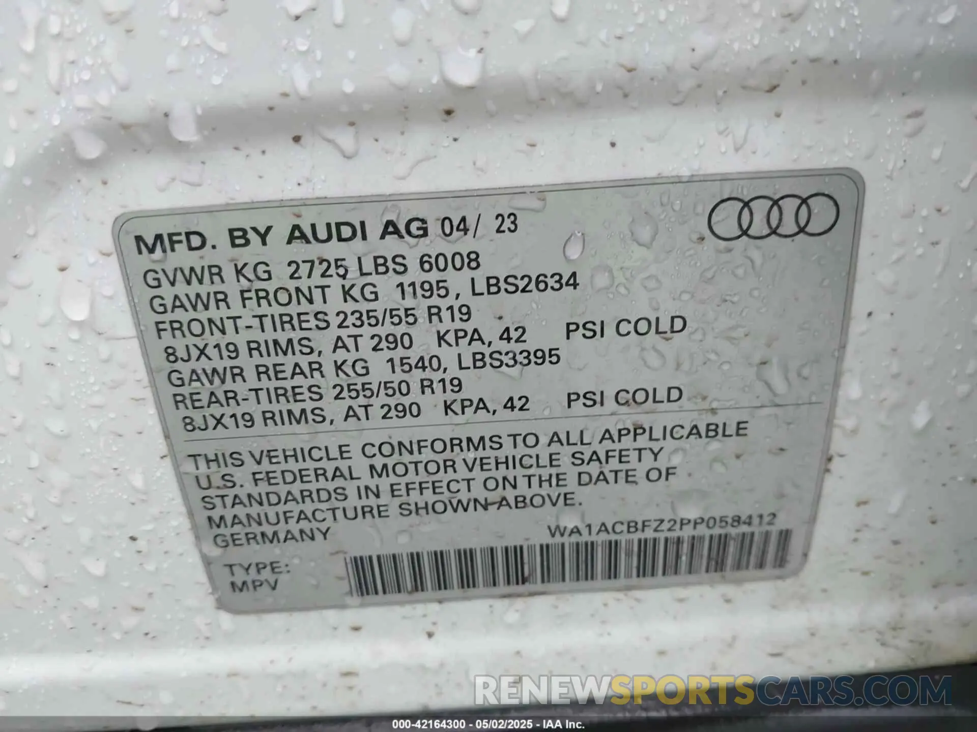 9 Photograph of a damaged car WA1ACBFZ2PP058412 AUDI Q4 E-TRON 2023