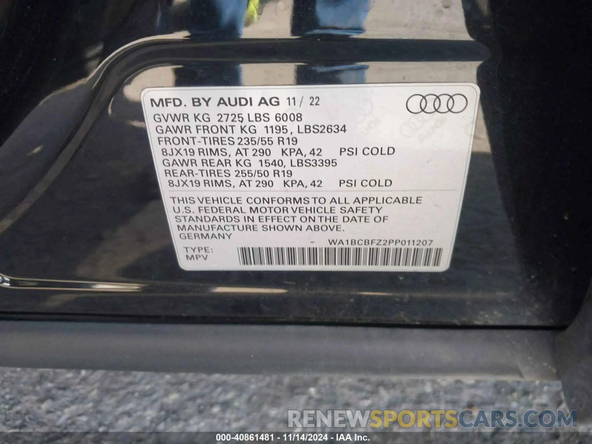 9 Photograph of a damaged car WA1BCBFZ2PP011207 AUDI Q4 E-TRON 2023