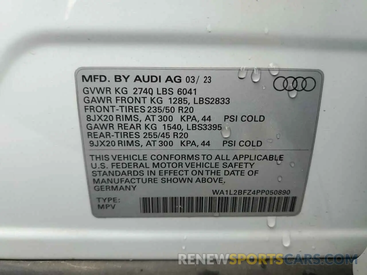 13 Photograph of a damaged car WA1L2BFZ4PP050890 AUDI Q4 E-TRON 2023