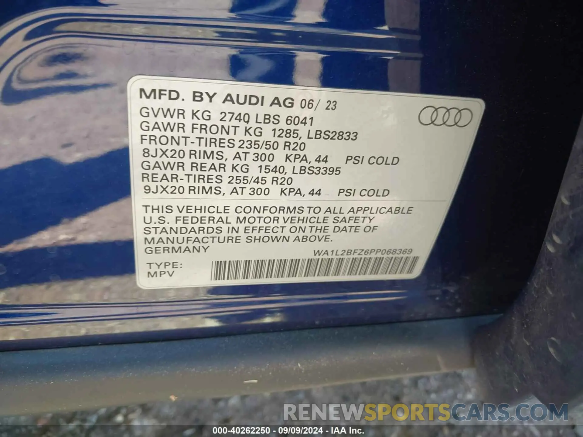 9 Photograph of a damaged car WA1L2BFZ6PP068369 AUDI Q4 E-TRON 2023