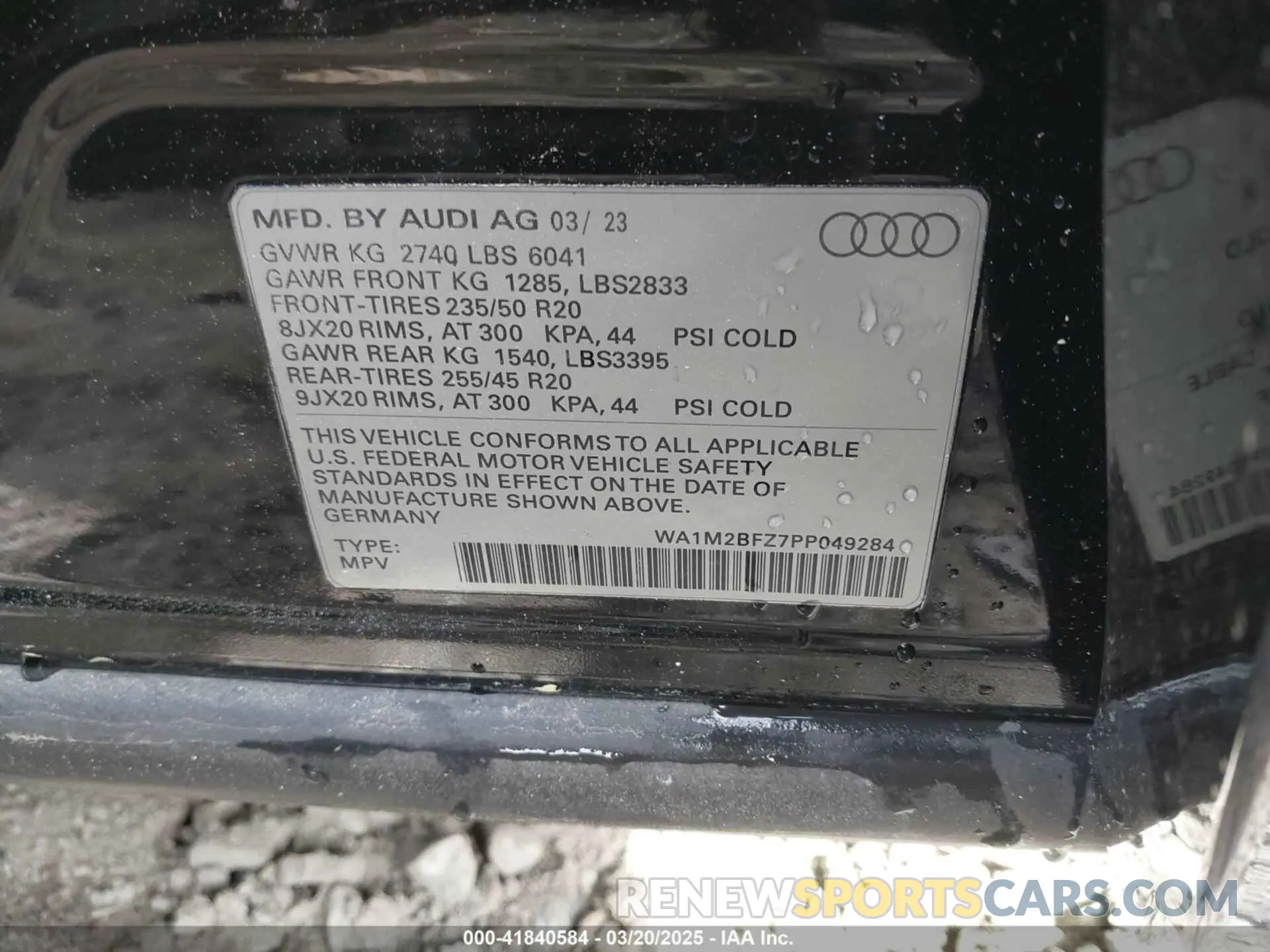 9 Photograph of a damaged car WA1M2BFZ7PP049284 AUDI Q4 E-TRON 2023