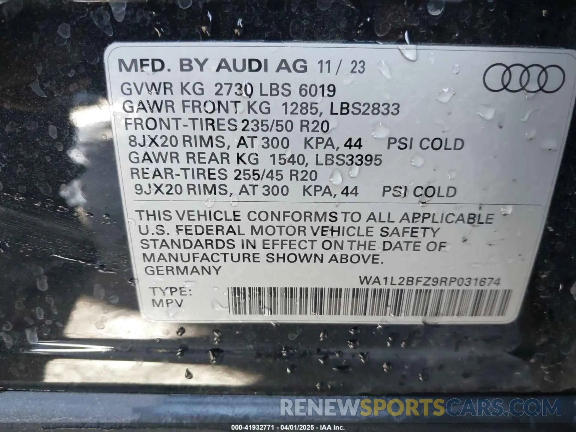 9 Photograph of a damaged car WA1L2BFZ9RP031674 AUDI Q4 E-TRON 2024