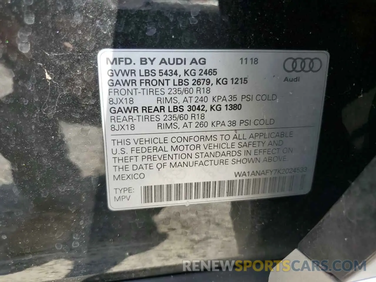 14 Photograph of a damaged car WA1ANAFY7K2024533 AUDI Q5 2019