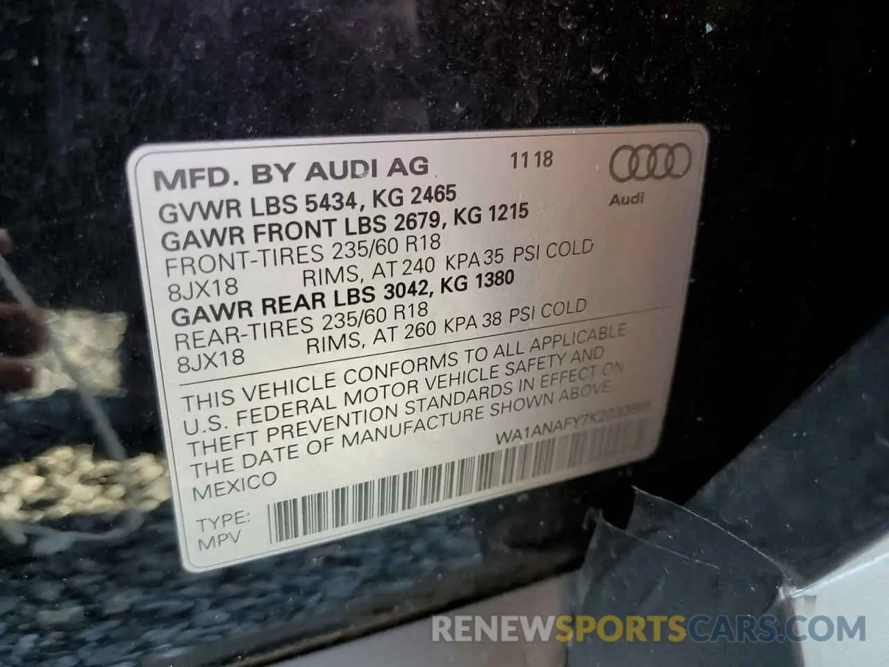 14 Photograph of a damaged car WA1ANAFY7K2030865 AUDI Q5 2019
