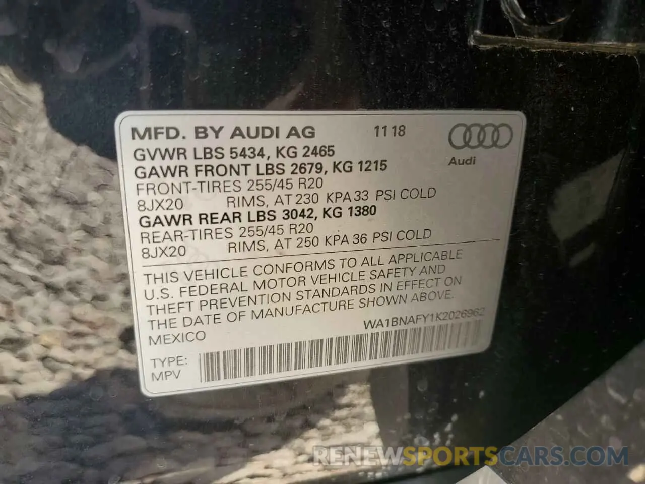 13 Photograph of a damaged car WA1BNAFY1K2026962 AUDI Q5 2019