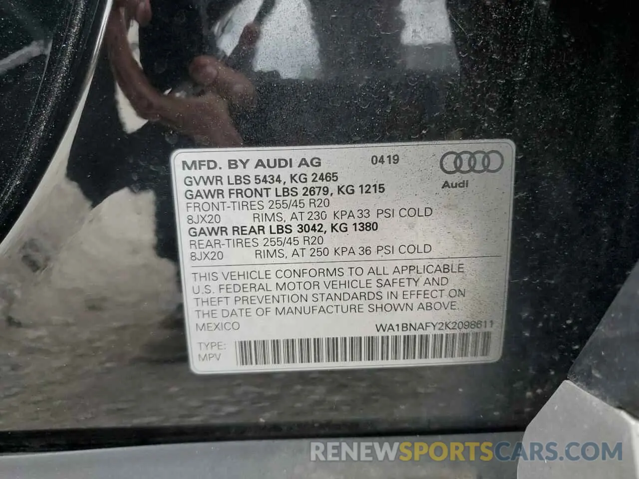 13 Photograph of a damaged car WA1BNAFY2K2098611 AUDI Q5 2019