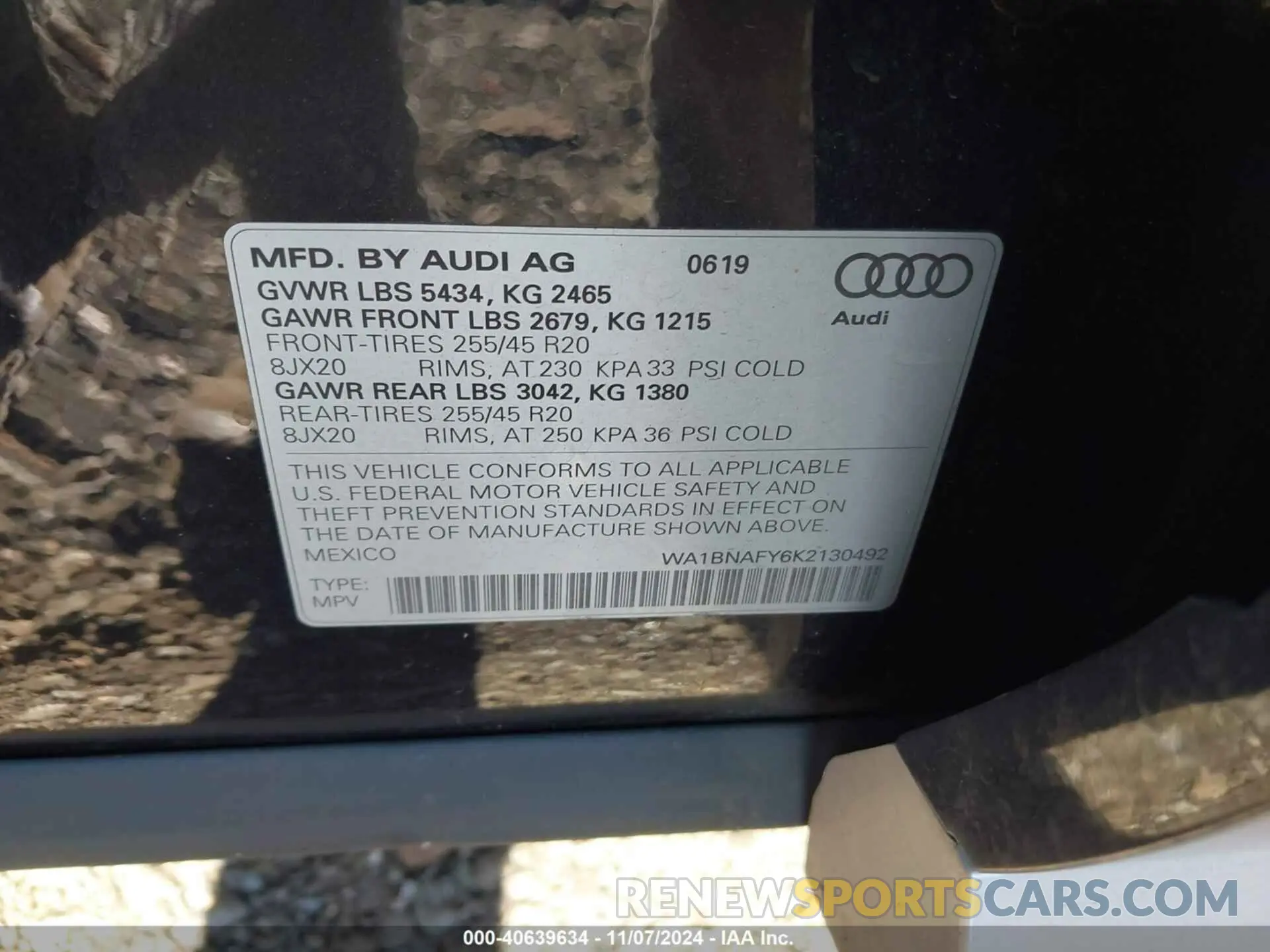 9 Photograph of a damaged car WA1BNAFY6K2130492 AUDI Q5 2019