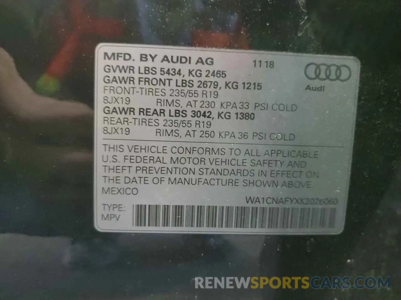 15 Photograph of a damaged car WA1CNAFYXK2026060 AUDI Q5 2019