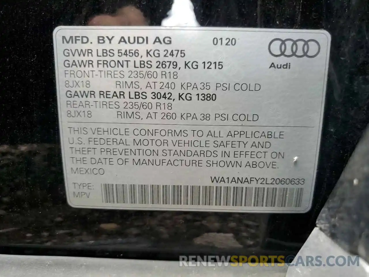 13 Photograph of a damaged car WA1ANAFY2L2060633 AUDI Q5 2020